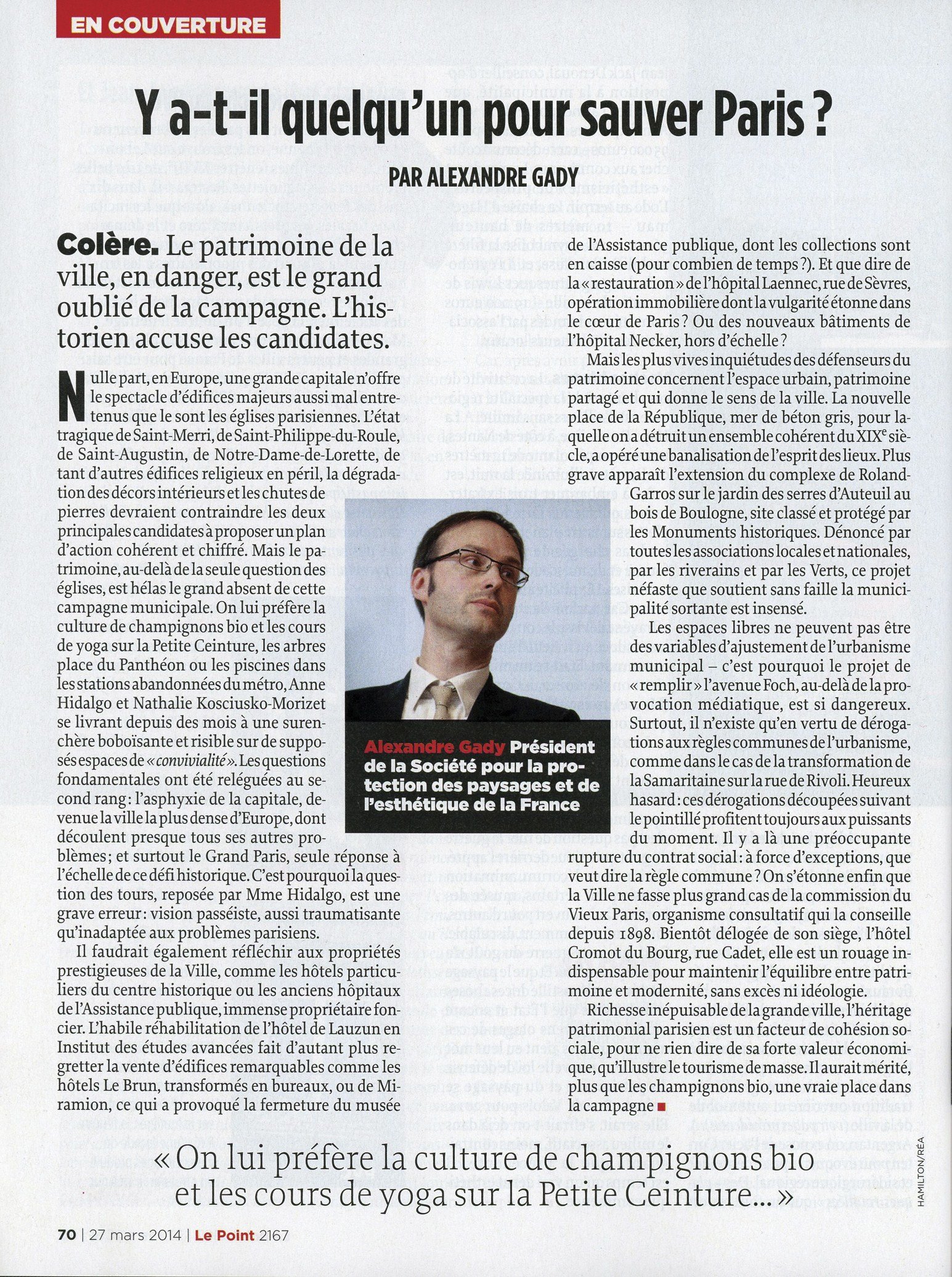 Le Point n°2167 du 27 mars 2014, p. 70