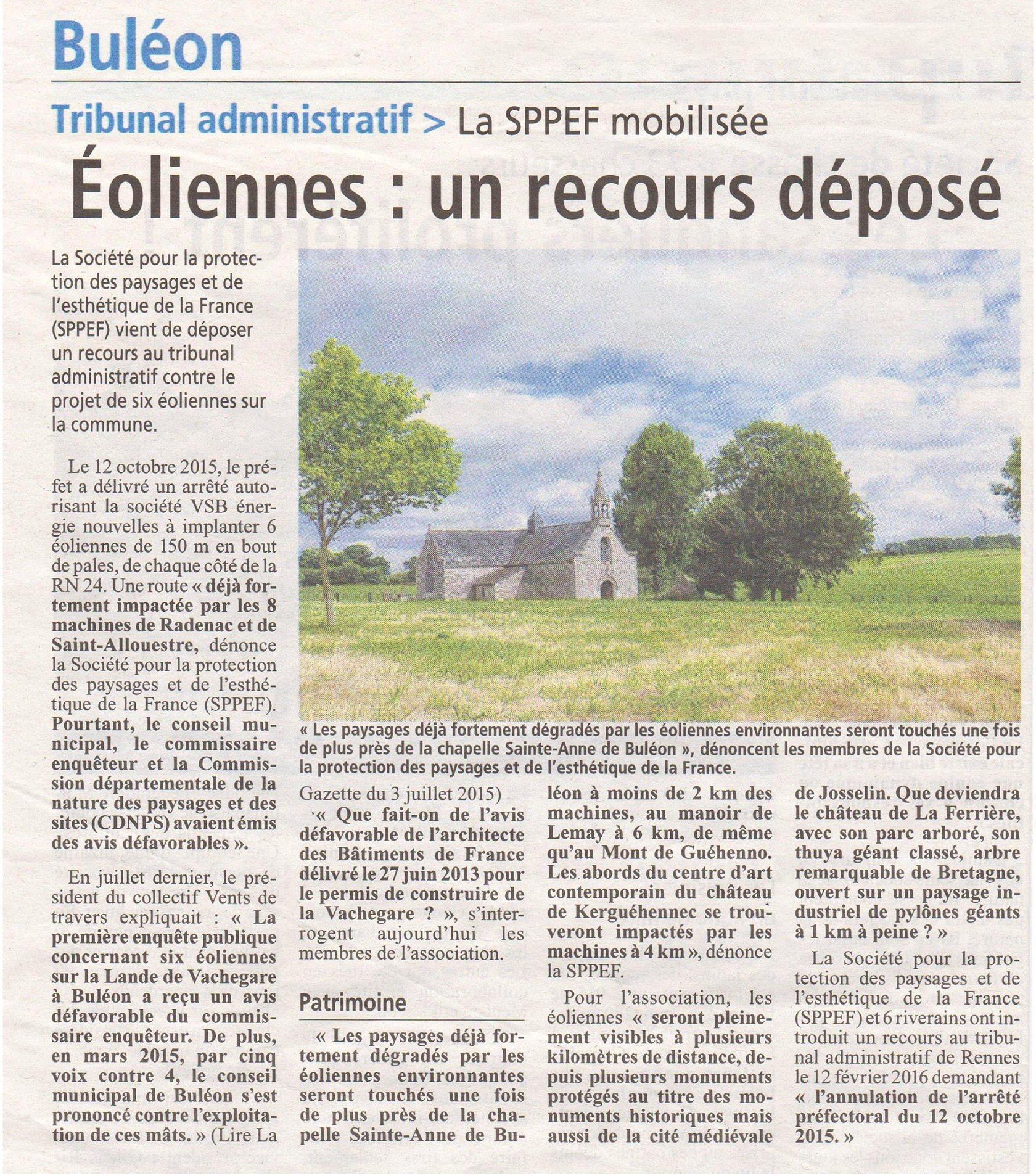 la Gazette du Centre Morbihan 25-03-16