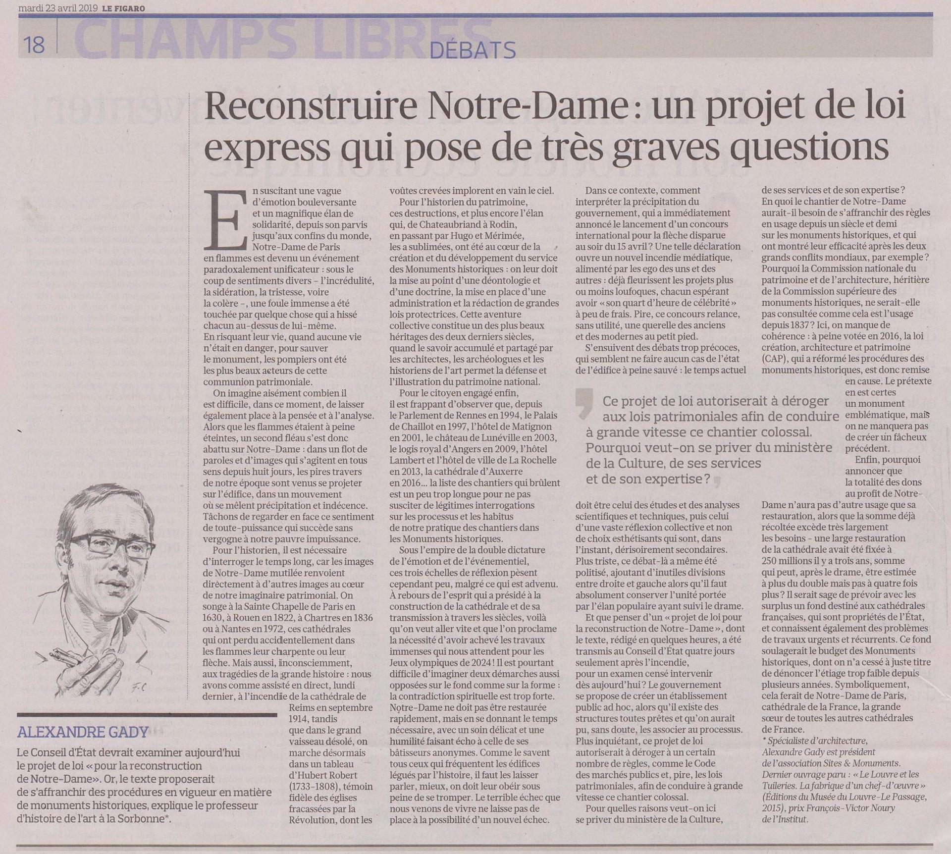 A Gady, Le Figaro, Notre-Dame