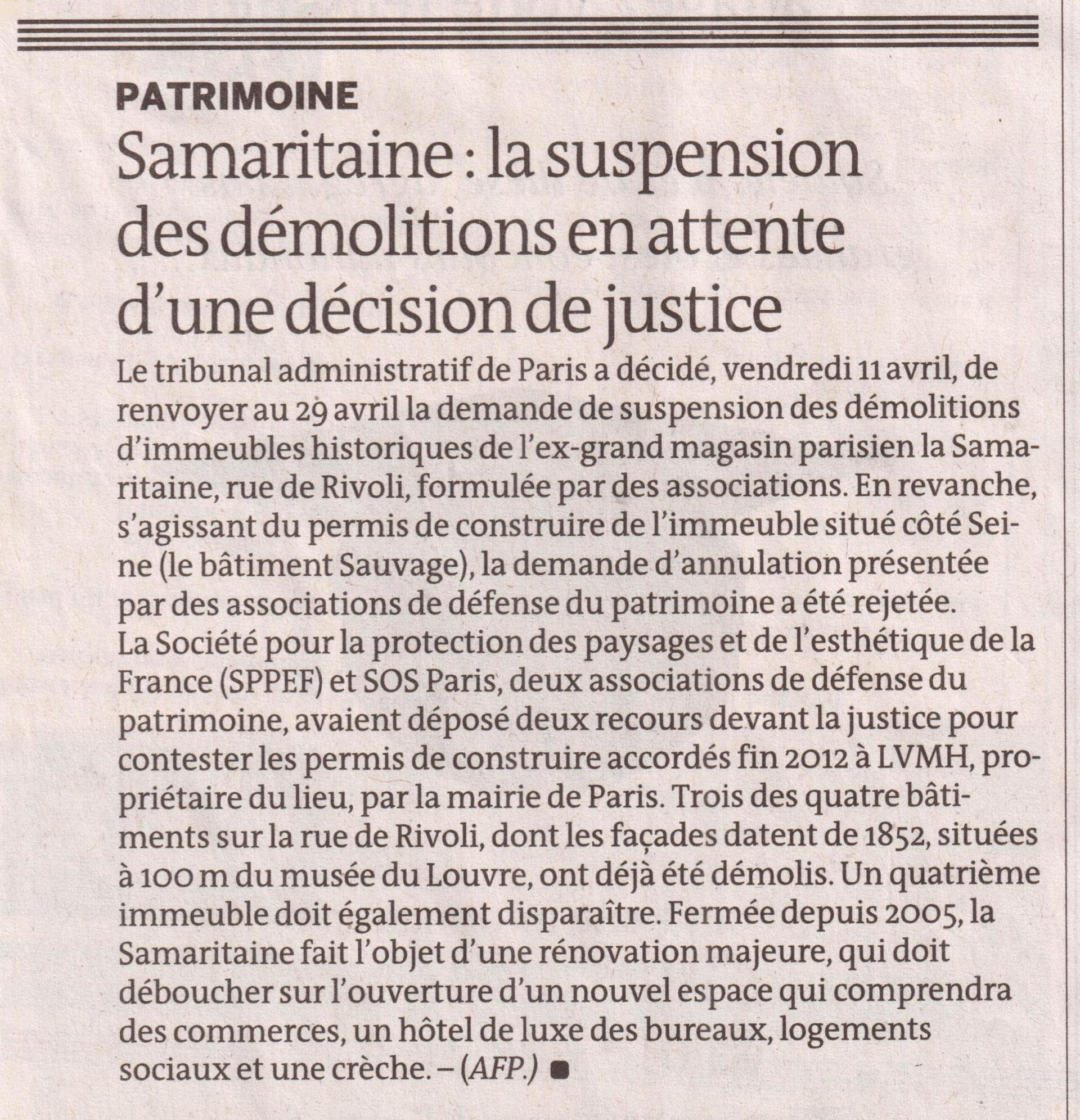 Le Monde du 13-14 avril 2014, p.13