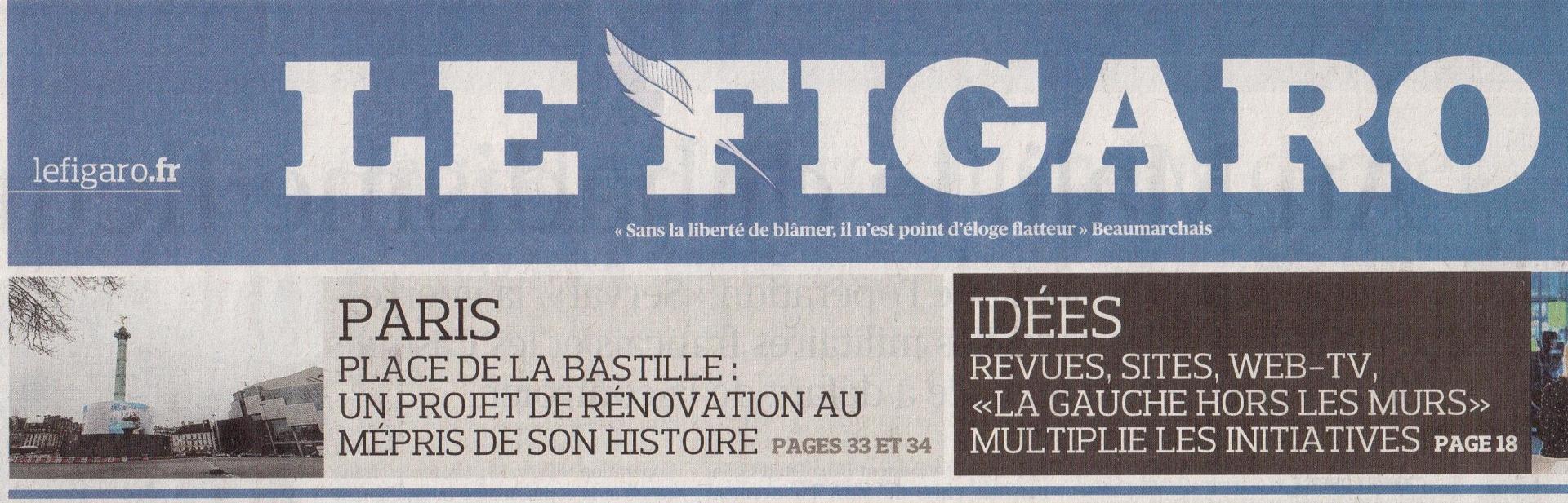 Une Figaro (réaménagement place de la Bastille)